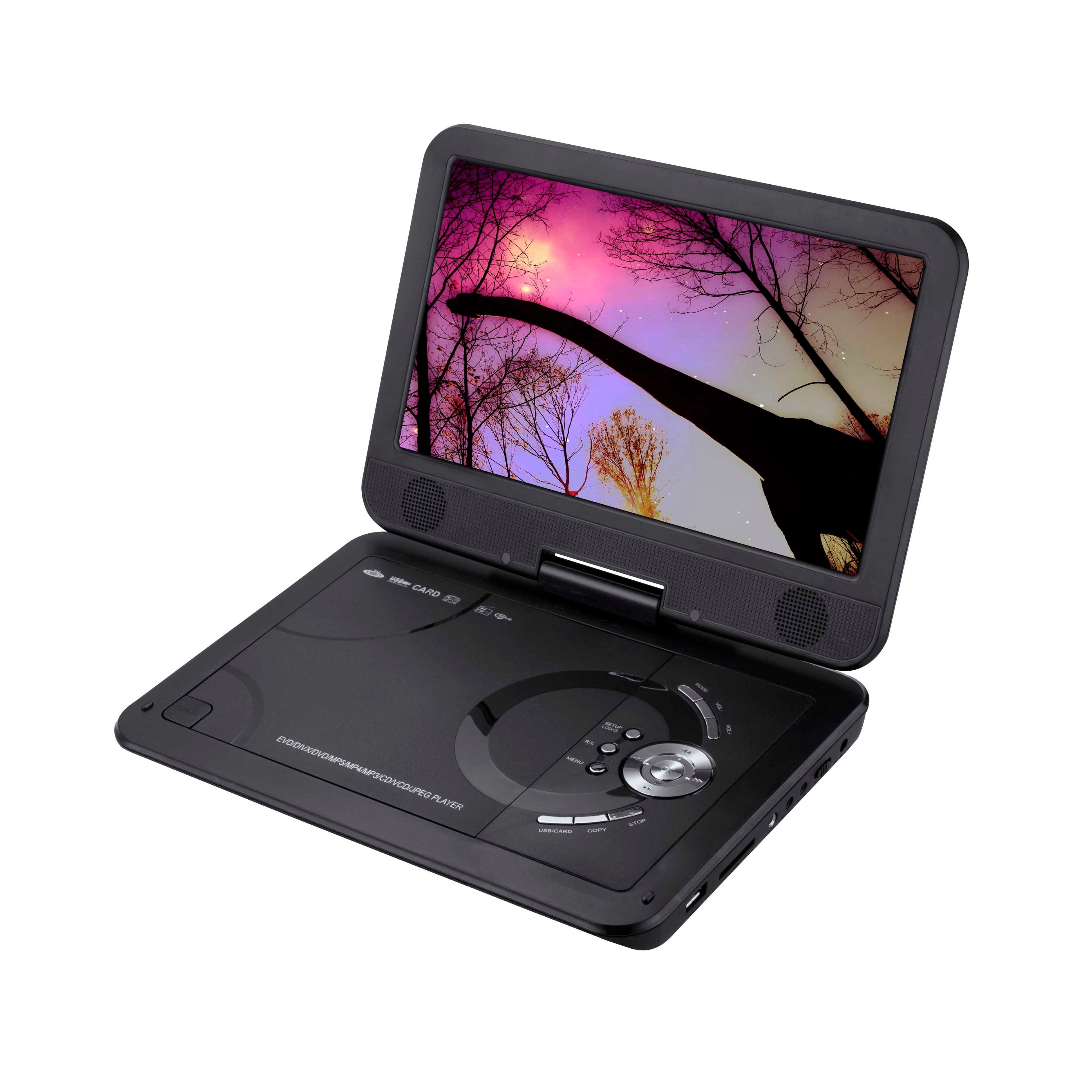 Spin It! 10.1" Portable DVD Player: Watch Anywhere, Swivel in Style, Recharge Ready!